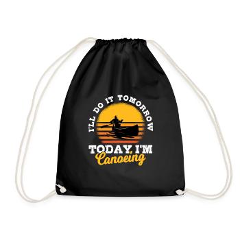 Canoe and kayak saying - Drawstring Bag - black - Front