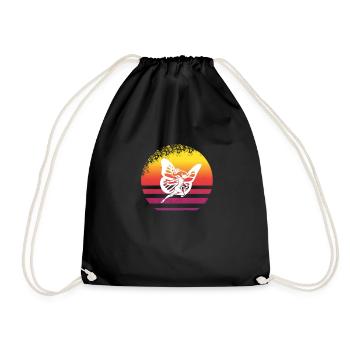 Vintage retro fairy sunset - Drawstring Bag - black - Front