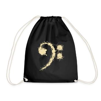 Bass Clef Vintage - Cadeau d'amateurs de musique drôle - Sac de sport léger - noir - Devant