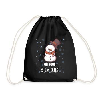 Christmas biology teacher student snowman - Drawstring Bag - black - Front