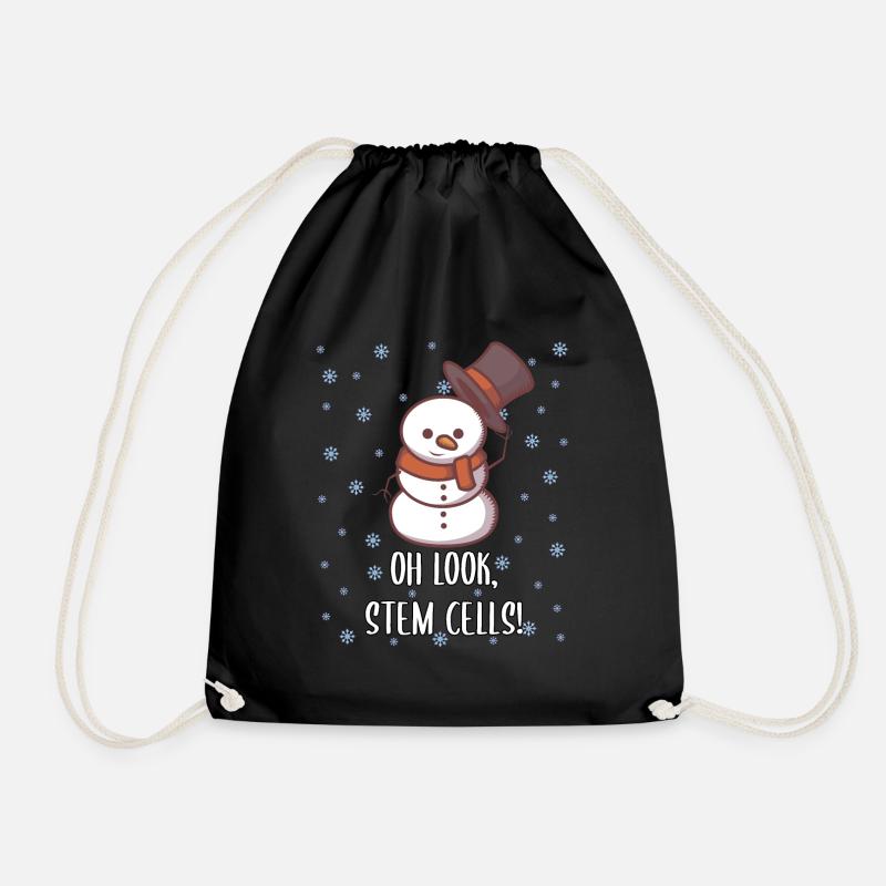 Weihnachten Biologie Lehrer Student Schneemann - Turnbeutel - Schwarz