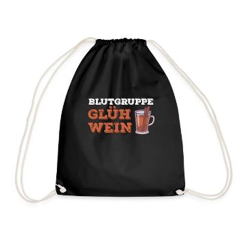 Weihnachten Blutgruppe Glühwein Punsch - Turnbeutel - Schwarz - Vorne