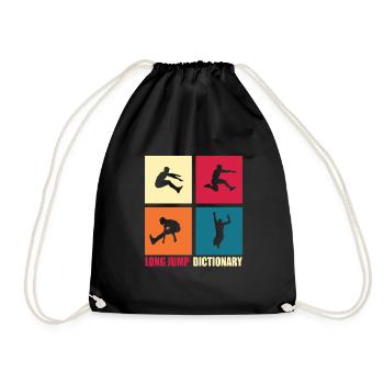 Weitsprung Lexikon Lustiges Geschenk - Turnbeutel - Schwarz - Vorne