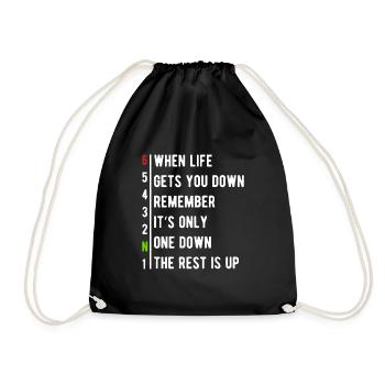 Motorbike 6 gears speed adrenaline fun - Drawstring Bag - black - Front