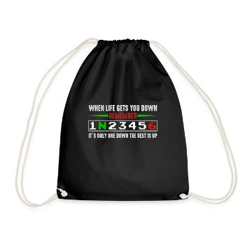 Motorbike 6 gears speed adrenaline fun - Drawstring Bag - black - Front