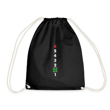 Motorcycle 6 gears speed adrenaline EKG - Drawstring Bag - black - Front