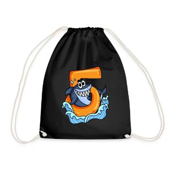 5 ans - requin - Sac de sport léger - noir - Devant