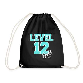 Level 12 completed 12th Birthday Born 2013 - Drawstring Bag - black - Front