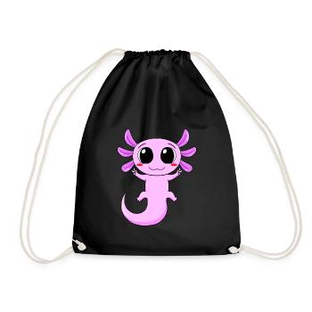 Axolotl Peace Sign - Drawstring Bag - black - Front