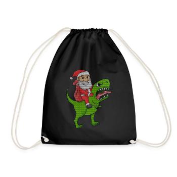 Effet de Noël laid de dinosaure de Noël - Sac de sport léger - noir - Devant