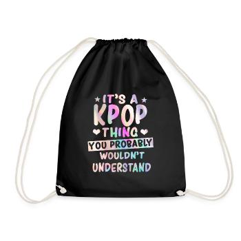 K-Pop Spruch - Turnbeutel - Schwarz - Vorne
