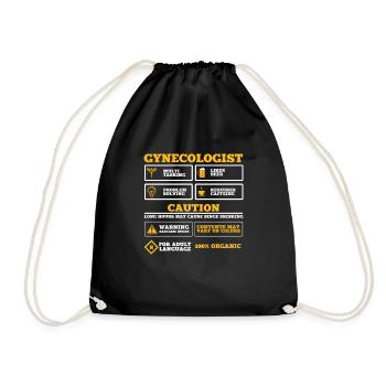 gynaecologist - Drawstring Bag - black - Front