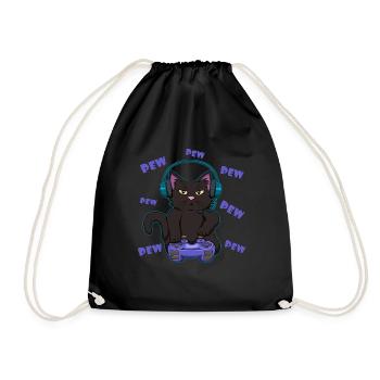 Gamer gamer chat jeu de hasard gamer - Sac de sport léger - noir - Devant