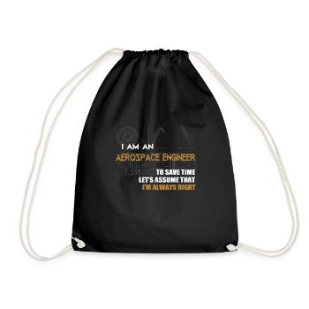 Aerospace engineer - Drawstring Bag - black - Front