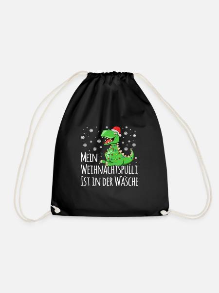 Mein Weihnachtspulli ist in der Wäsche Shirt Ugly - Turnbeutel - Schwarz
