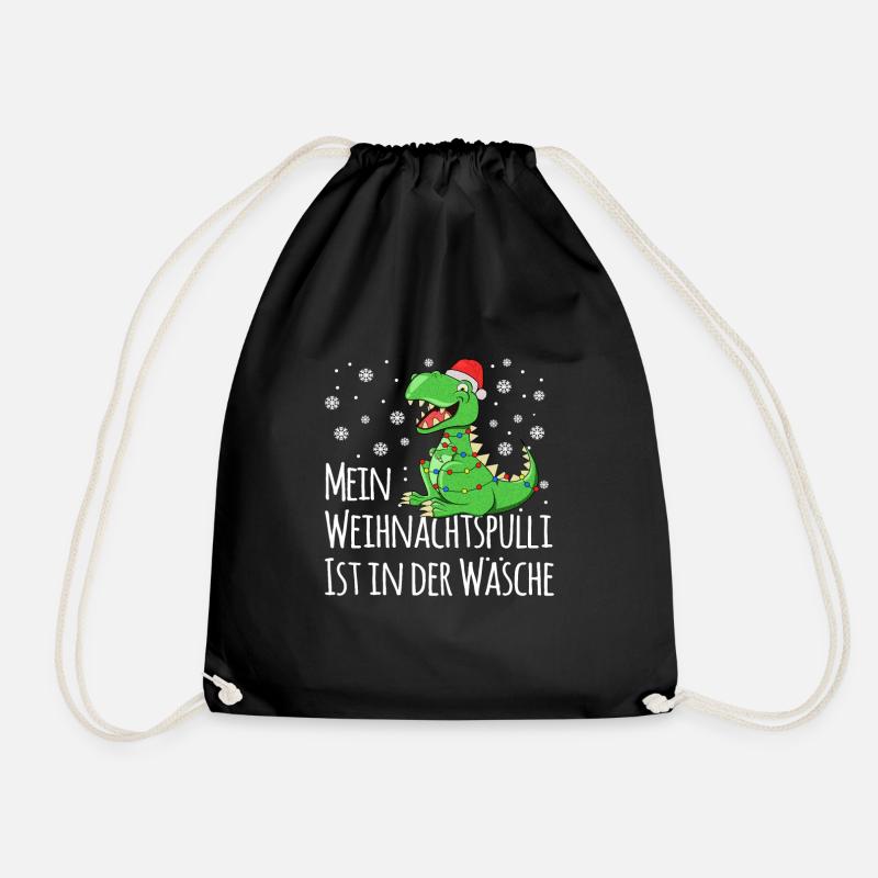 Mein Weihnachtspulli ist in der Wäsche Shirt Ugly - Turnbeutel - Schwarz