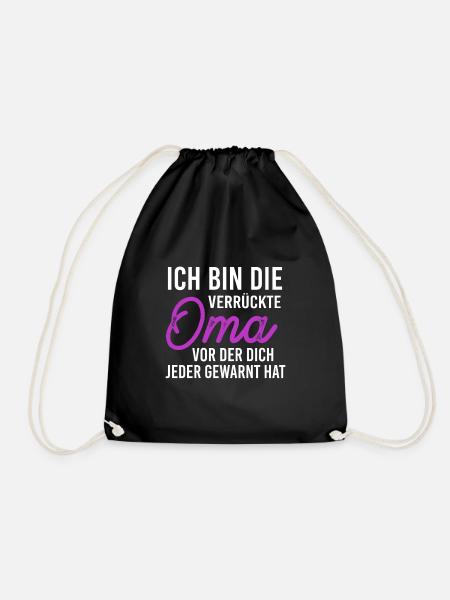 verrückte Oma - Turnbeutel - Schwarz