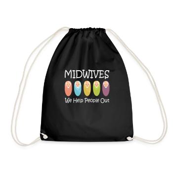 midwife - Drawstring Bag - black - Front