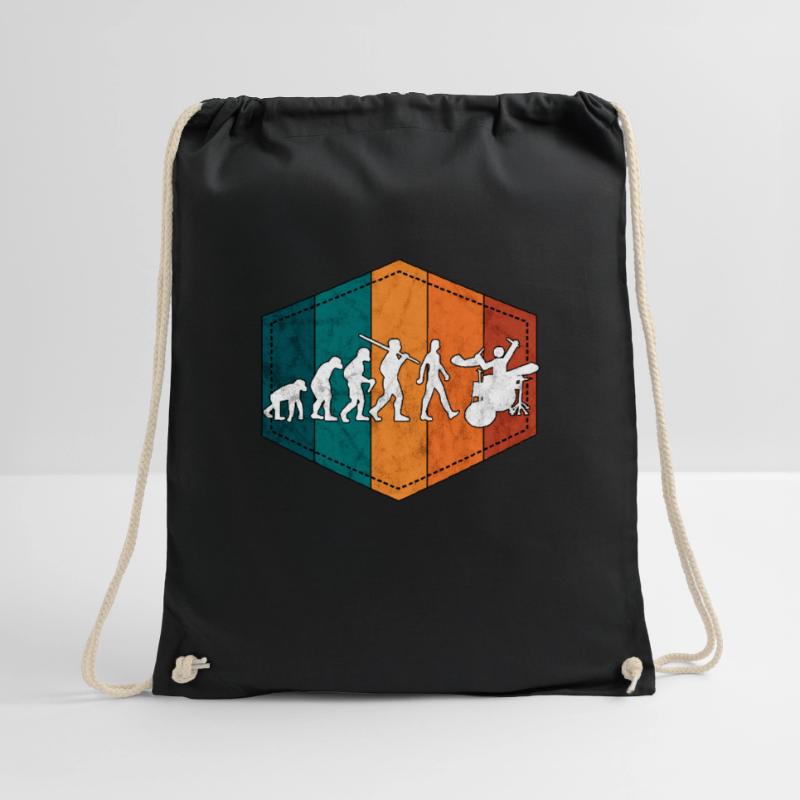 Drums evolution drummer retro Drawstring Bag