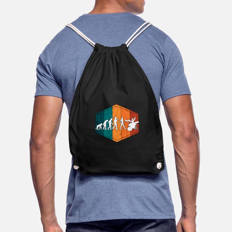 Drums evolution drummer retro Drawstring Bag