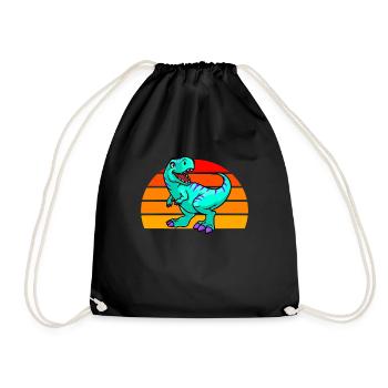 Coucher de soleil sur les dinosaures - Sac de sport léger - noir - Devant