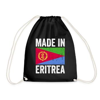Made in Eritrea | Eritrea Flagge - Turnbeutel - Schwarz - Vorne