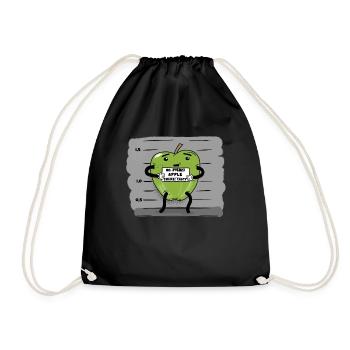 photo de police drôle de pomme verte - Sac de sport léger - noir - Devant