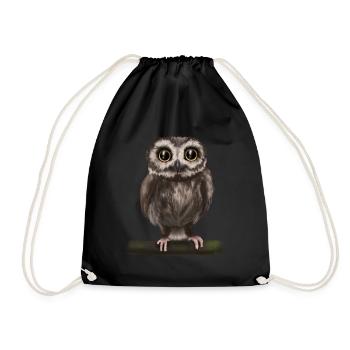 Eagle owl - Drawstring Bag - black - Front