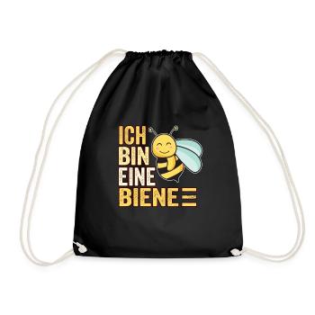 Ich bin eine Biene I Bienenkostüm - Turnbeutel - Schwarz - Vorne