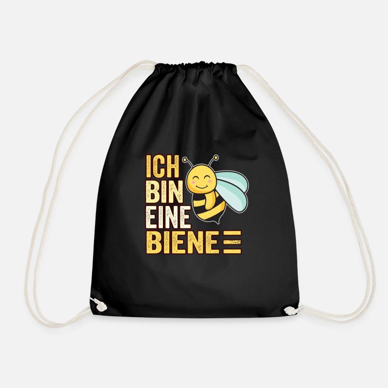 Ich bin eine Biene I Bienenkostüm - Turnbeutel - Schwarz