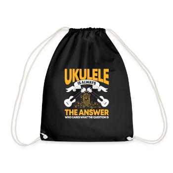 Ukulele - Turnbeutel - Schwarz - Vorne