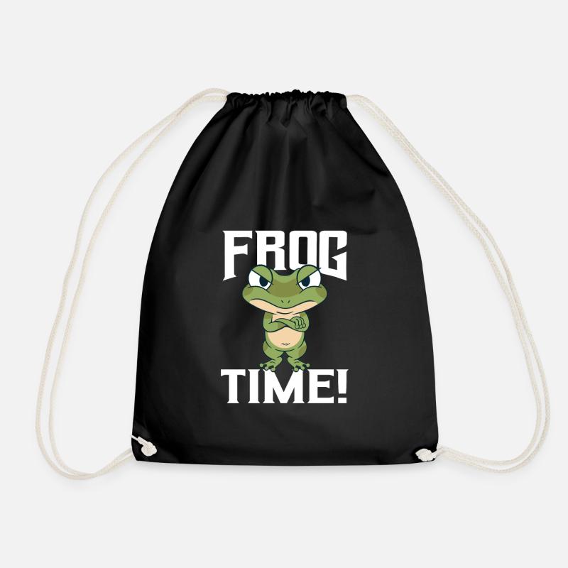 Frosch Zeit - Turnbeutel - Schwarz