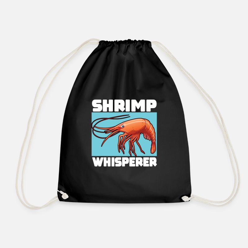 Shrimp Whisperer - Drawstring Bag - black