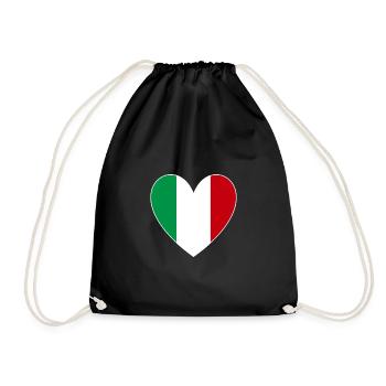 Italy Heart - Drawstring Bag - black - Front