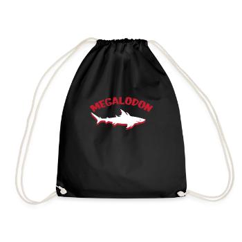 megalodon - Drawstring Bag - black - Front