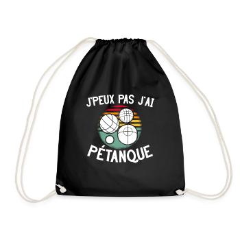 Je peux pas j'ai Pétanque - Sac de sport léger - noir - Devant