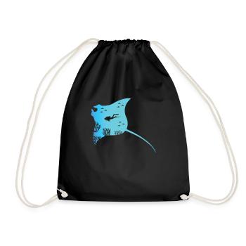Manta And Rays Diver Gift - Drawstring Bag - black - Front