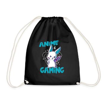 Cool anime and gaming design for gamers - Drawstring Bag - black - Front