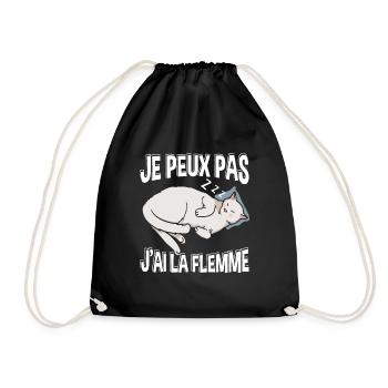 Je Peux Pas J'Ai La Flemme Chat Sieste - Sac de sport léger - noir - Devant