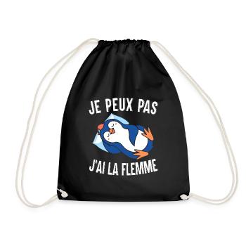 Je Peux Pas J'Ai La Flemme Manchot - Sac de sport léger - noir - Devant