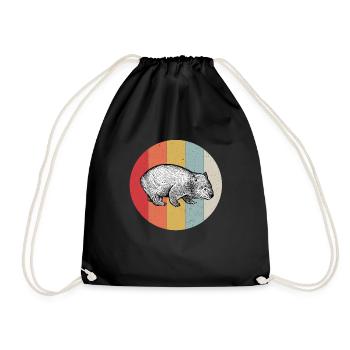 wombat - Drawstring Bag - black - Front