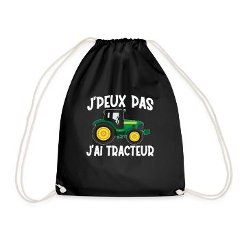 Je Peux Pas J'Ai Tracteur - Sac de sport léger - noir - Devant