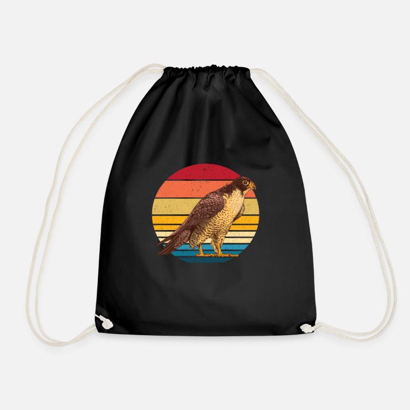 Peregrine falcon - Drawstring Bag - black