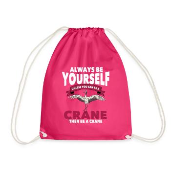 crane - Drawstring Bag - fuchsia - Front