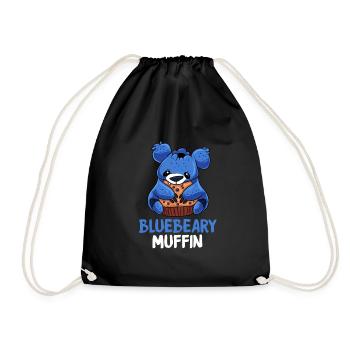Sweet Bluebeary Muffin Cartoon for those with a sweet tooth - Drawstring Bag - black - Front
