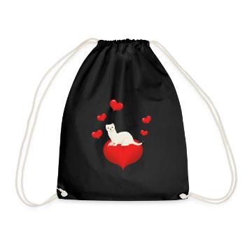 Hermeline et belette - Sac de sport léger - noir - Devant