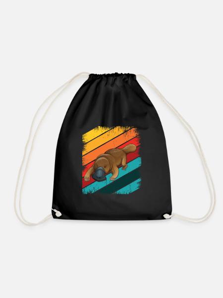 platypus - Drawstring Bag - black