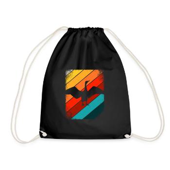 Kormoran Retro Silhouette - Turnbeutel - Schwarz - Vorne