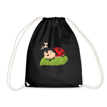 Coccinelle dormante cadeau enfants - Sac de sport léger - noir - Devant