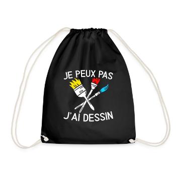 Je Peux Pas J'Ai Dessin - Sac de sport léger - noir - Devant